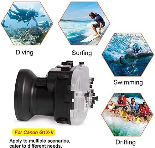 Seafrogs за Canon G1X II 130ft/40m подводна камера куќиште водоотпорен случај