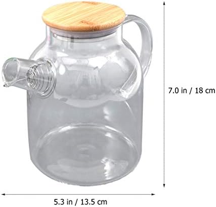 Хемотон шпорет котел стаклен котел за вода 1,6L транспарентна отпорност на топлина кафе чајник чајник за пијалоци со вода контејнер стомна