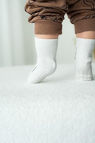 Бебе Памук 3-пакувања Девојки за момчиња слатки и дишечки чорапи против лизгање, 0-6/6-12 месеци