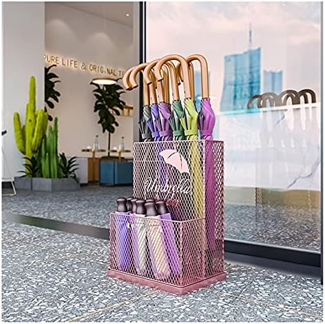 Wxxgy чадор стои голем капацитет за домашна деловна чадор корпа за складирање на долги и кратки чадори одделно/розови/35x24x46cm