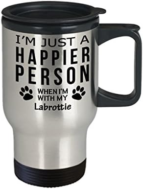 Куче Љубовник Патување Кафе Кригла-Посреќна Личност Со Лаброти-Сопственик На Миленичиња Спасување Подароци