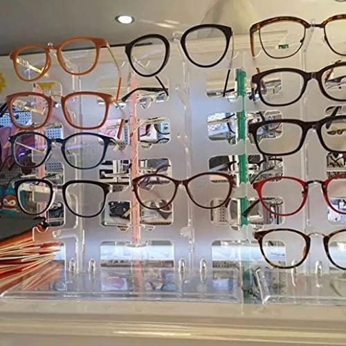 Curckua Очила За Сонце Решетката Акрилик Два Ред Очила Држач Дисплеј Стојат за 10 Пара Очила Држи