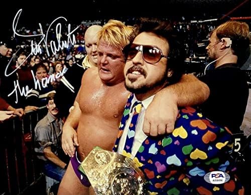Greg The Hammer Valentine WWF потпиша 8x10 Photo PSA AI59496 - Автограмирани фотографии во борење