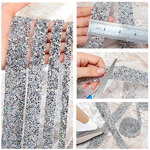 4 ролни кристално ринестон лента 6 јарди дијамантски налепници на ринестон лента лента панделки ролни ленти за обвивка за обвивка
