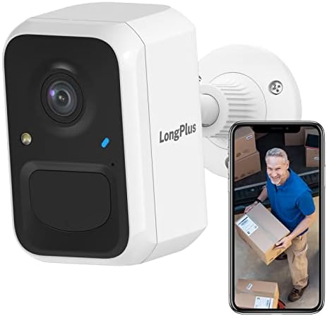 Безбедносна камера Longplus безжична надворешна, батерии со батерии за безбедност на домот, безжична WiFi камера со откривање на АИ,