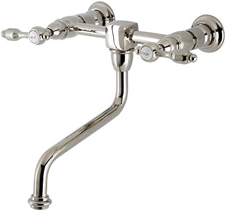 Кингстон месинг KS1216tal Tudor Bale Faucet, полиран никел 13,88 x 11,25 x 7,44