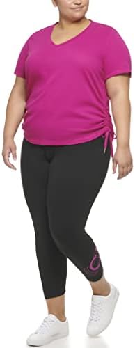 Calvin Klein Performance Women's Plus Size Active Active Textured Pique Mesh Прилагодлив страничен врвен врв