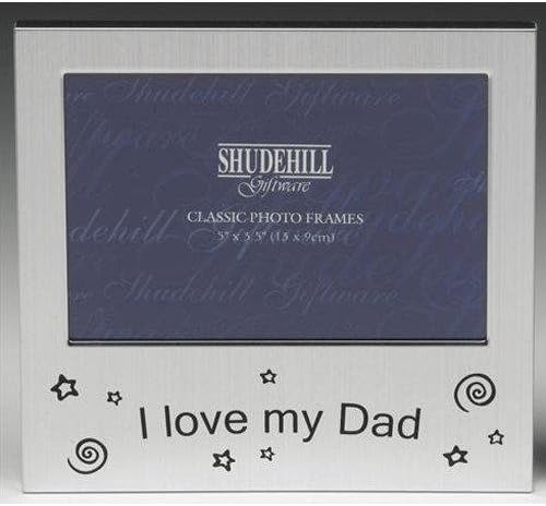Shudehill Јас ја сакам татко ми за подароци Фото Рамка за Божиќни татковци Ден роденденска прилика, алуминиум, сребро, големина 5 x 3,5