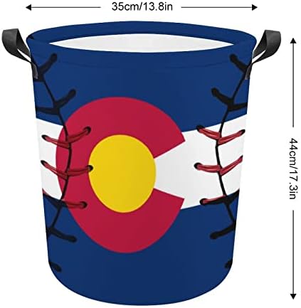 Колорадо Државно Знаме Бејзбол Чипка Кошница За Перење Преклопливи Алишта Ја Попречуваат Кантата За Складирање На Алишта Со Рачки