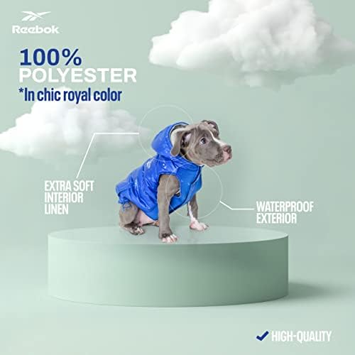 Reebok Dog Puffer јакна - Водоотпорен кучен елек со качулка, зимска облека за кучиња за мали, средни и големи кучиња, премиум ветровито за