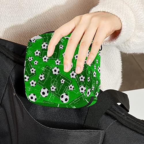 Санитарна торба за складирање на салфетки, торбичка за подлога, торбичка за подлога, мала торба за шминка, лесен фудбалски зелен фудбалски