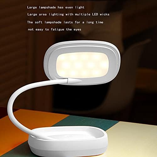 LED биро за ламба, светлина на конзолата на допир, вградена литиумска батерија USB порт-светло за полнење, флексибилна биро за ламба од 360 степени, три режими на бои, пог