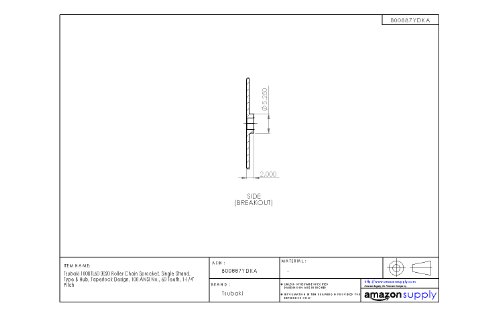Tsubaki 100Btl60 Sprocket на ролери, единечна влакно, дизајн на Taperlock, потребно е 3020 грмушка, 60 заби, 100 ANSI No., 1-1/4