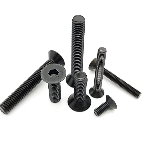 CREAP 5/10/50PCS CONERSUNK ALLEN BOLT SCREW M2.5 M3 M4 BLACKEDE 10.9 Челичен хексагон хексадециран глава на приклучок)