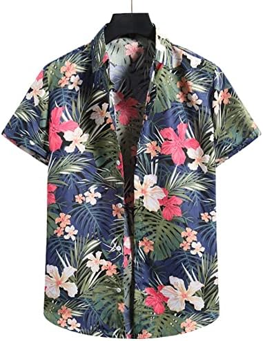 Графичка маица машка лето ново копче за кратки ракави со кратки ракави лабава лапава хавајска кошула за печатење врвови маички кошули краток