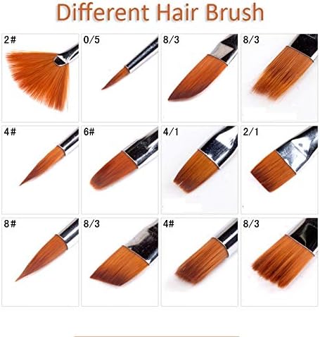 PDGJG 12PCS четки за акварелна боја Поставете најлон коса сликарство сорта сорта со разновидност на масло со кратки шипки акрилно