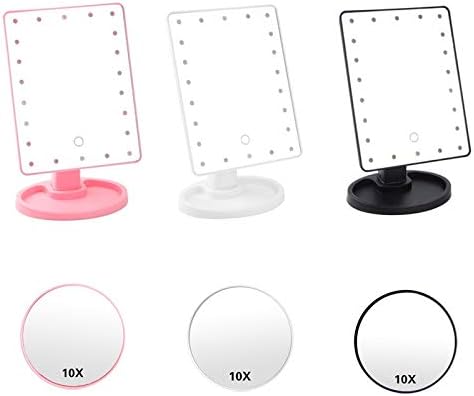 Огледала LED екран на допир 22 лесен десктоп за огледало за шминка сочинуваат 10x лупа за убавина Огледало Огледало Осветлување одвојување/база