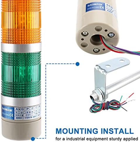 Индустриски сигнален сигнал светлосна колона LED Аларм за аларм Турна кула Индикатор за светлина Континуирана светлина LTA-502T ПРЕДУПРЕДУВАЕ