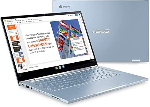 ASUS Најновиот Флип 2-во-1 14 FHD Екран На Допир Chromebook Лаптоп, Intel Core m3-8100Y, 320gb Простор, 8GB RAM меморија, Веб