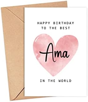 Среќен роденден на најдобрата АМА во светската картичка - АМА роденденска картичка - АМА картичка - Подарок за Денот на мајката