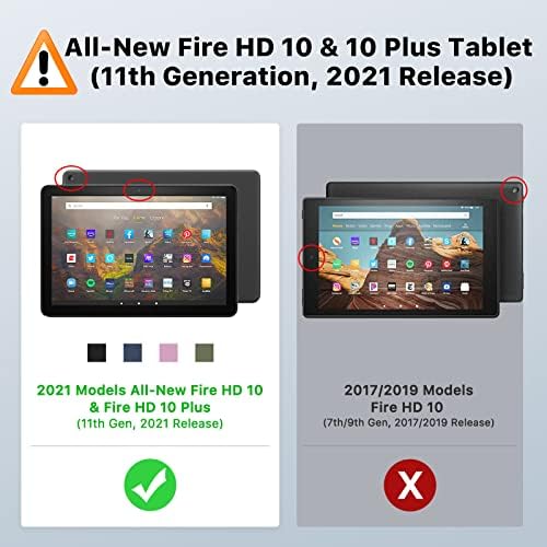 Moko Case одговара на сите нови Kindle Fire HD 10 & 10 Plus Tablet 10.1 , целото тело солиден затегнување на рацете на грбот со заштитник