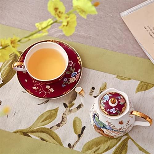 Fguikz Creative Porcelain чај сет, сет за чај од цвет, чаша чаша чаша сет, коски од порцелански цветен чај сад