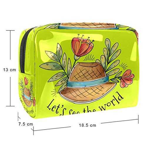 Козметички Торби За Шминка Водоотпорен Пвц Патент Торбичка За Патнички Багаж Аеродром Авиокомпанија Торби За Бања Цитат Жолта Ајде Да Го Видиме