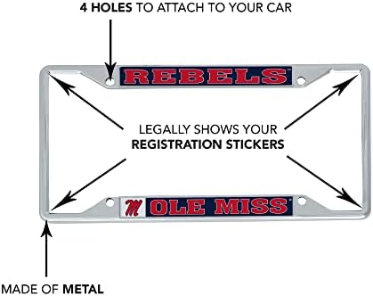 Универзитет во Мисисипи Бунтовници Оле Мис У од М Метал регистарска табличка рамка за предниот или задниот дел на автомобилот