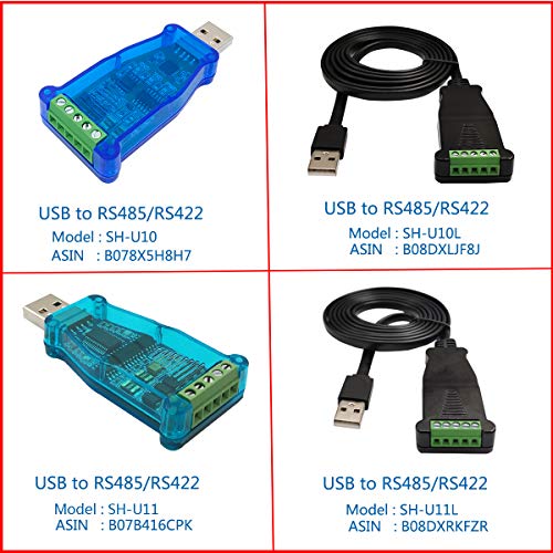 DSD TECH SH-U10L USB ДО RS485 Кабел За Windows 10 8 7 MacOS Linux 5FT
