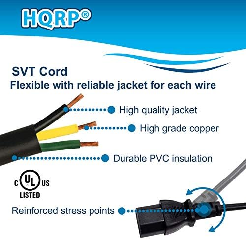 HQRP AC Power Cord Cost Cropbtational со KDS 715S 17 , K717, K717S, K-726MWB, K-72B, K-72MB 17, K92MB 19 LCD монитор кабел
