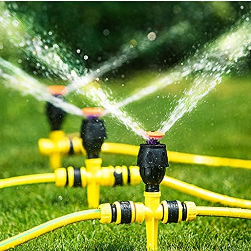 BBGS градинарски прскалка со цевка - автоматски прскалки за вода за тревници 360 степени ротирачки систем за прскање за градина, дворови и деца