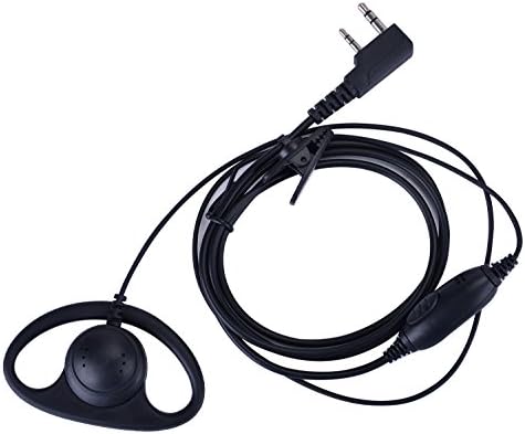 Keyblu D-Ring 2 Pin Walkie Talkie Earpiece/слушалки со MIC компатибилен со Retevis RT21 RT22 Baofeng UV-5R Двонасочно радио