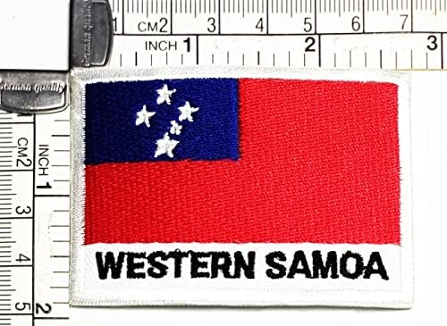 Кленплус 3 парчиња. 1. 7Х2, 6 ИНЧИ. Знаме на западна Самоа Знаме Земја Знаме Везена Апликација Амблем Униформа Воена Тактичка Железо