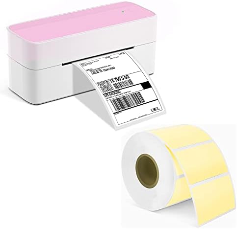 Фомемо Розова Етикета Печатач Со Жолта Термичка Етикета-1.25 *2.25 , 1000 Листови