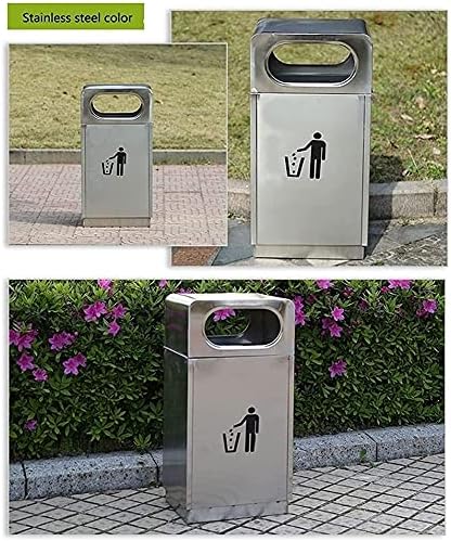 JTyx ѓубре може да не'рѓосувачки челик конзерва со капакот 30L квадратни отпадоци за отпадоци за отпадоци за внатрешен центар за хотел