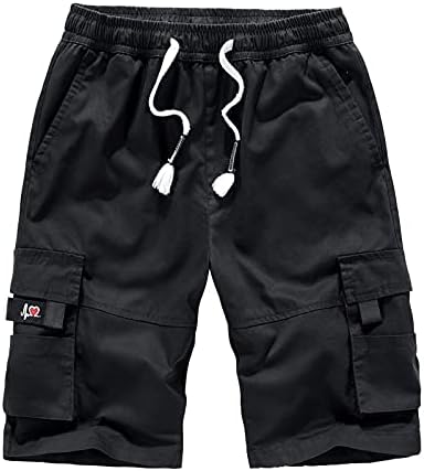 РТРДЕ мажи шорцеви за машка мода за џебни панталони памук памук со пет точки со комбинезони