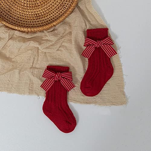 Kesyoo Детска порибна Божиќна детска црвена топла чорапи чорапи чорапи за роденденски роденден- чорапи од хризми