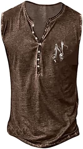 ФФНМЗЦ Менс кошули Активна облека со копче надолу надолу салата за салата за вежбање без ракави за вежбање, резервоар за мускули на врвови гроздобер
