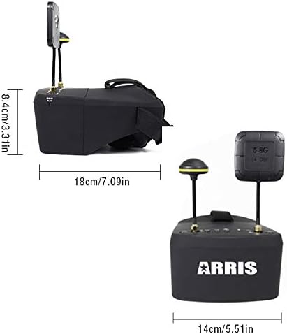Arris EV800 5 инчи 800x480 FPV Очила за видео очила 5.8G 40CH Raceband Auto Searching Build in Battery