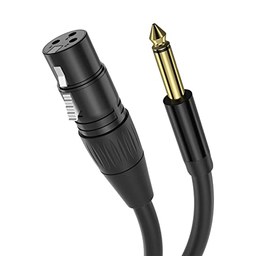 Кабел Јинкер XLR, 6,35мм до XLR женски микрофон кабел, 1/4 инчен неурамнотежен TS до 3 пински женски за динамичен микрофон - 5FT/1.5M