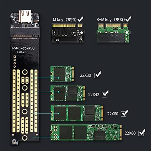 МУДОАУЕР Алуминиум М. 2 Nvme Комплет Тип C Ген2 10gbps PCIe SSD USB 3.1 Надворешен Диск Случај Приклучок&засилувач;Игра За Компјутер