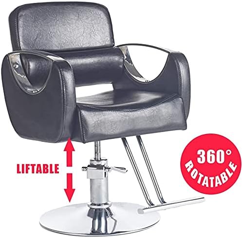 Qlazo Swivel Barber Salon Styling, бербер стол, стол за стилисти за коса, стол за лифт 45-55cm, опрема за хидрауличен салон, погодна за бербер/убавина/спа