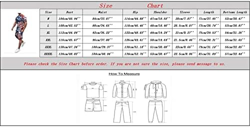 Ruiruilico гроздобер кратки ракави за кратки ракави за мажи 4 -ти јули лето обична маица и шорцеви облеки спортски џогирање костуми