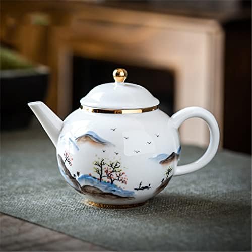 SDFGH злато насликано рачно насликано керамички чај од чај од чај постави чај со филтер единечен тенџере рачно изработен мал чајник