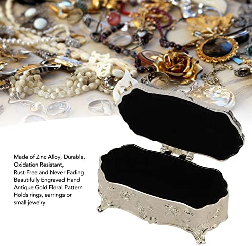 Buachois гроздобер кутија за накит, правоаголник метална легура емајлирана кутија за ситници, богатство на гради кутија за подароци, украсна кутија