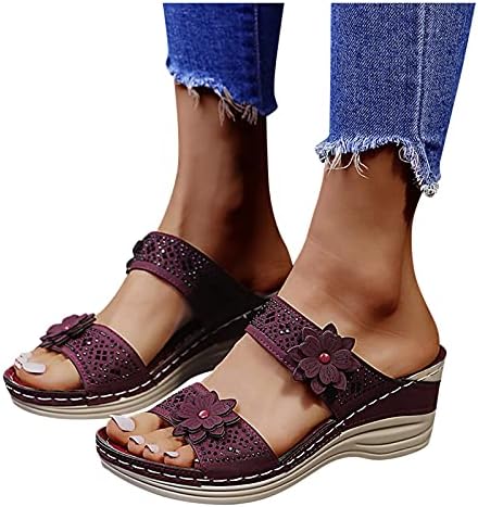 Salените во Салифун летни сандали, римски романски сандали со отворен пети ретро бохемија патент леопард сандали обични летни