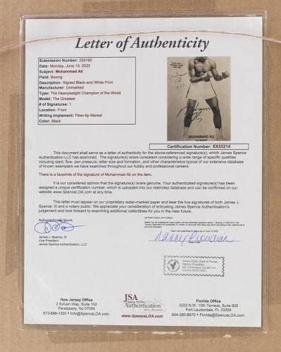 Гроздобер Мухамед Али потпиша врамена 14x20 боксерска фотографија Огромна автоматска JSA LOA - Автограмирани фотографии во боксот