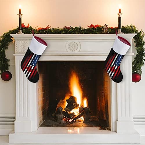 Американско канадско знаме Божиќно порибување чорапи печати Божиќно дрво украси