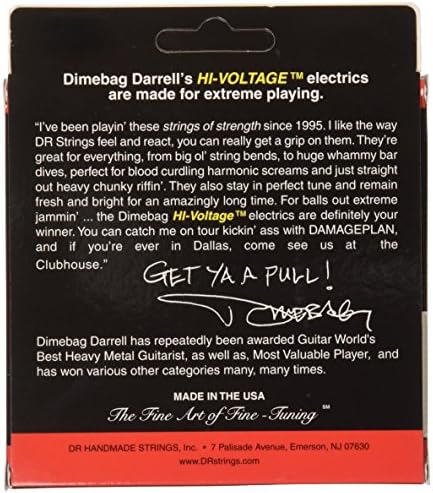 Д-р Стрингс Електрични жици за гитара, потпис на Dimebag Darrell, третирана никел, 10-52