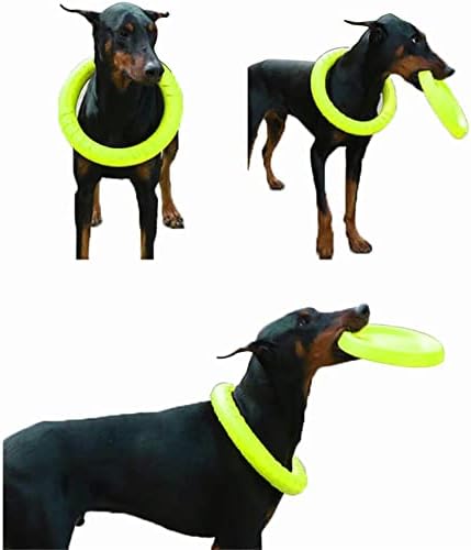 Jinjiasuyisu куче летачки прстен играчки, лебдечки летачки диск, дискови за летање на отворено, издржлив интерактивен прстен за обука